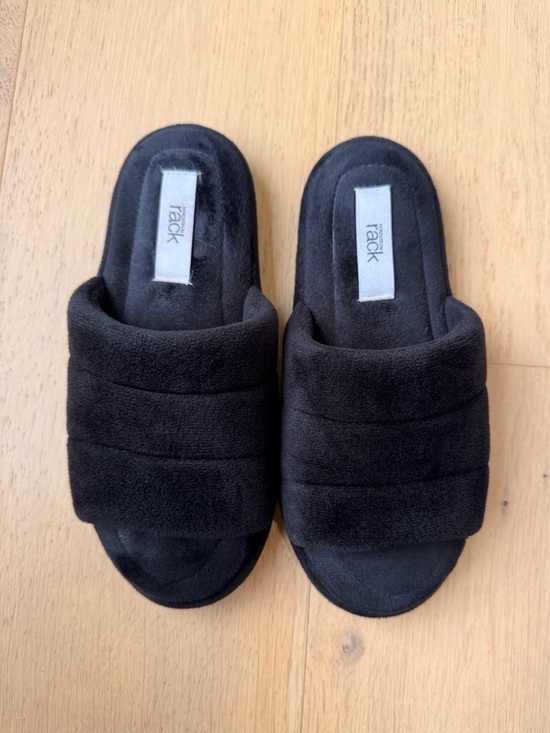 Nordstrom Shoes - Nordstrom Black Fleece Slip-on Slippers Size Smal 5/6